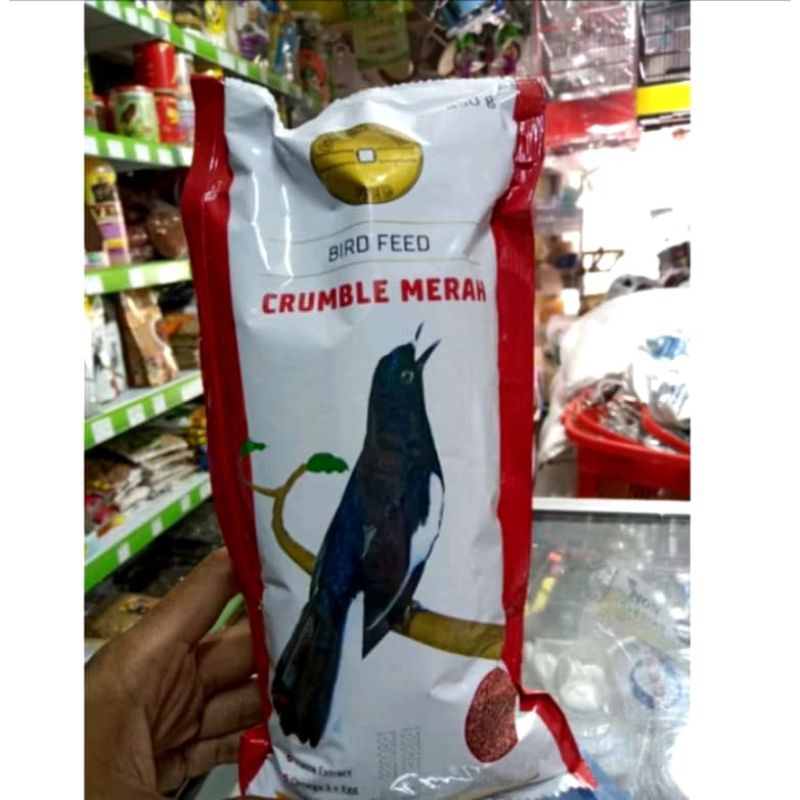 GOLDCOIN CRUMBLE MERAH PAKAN BURUNG MURAI KACER CENDET ANIS CUCAK ROWO DLL