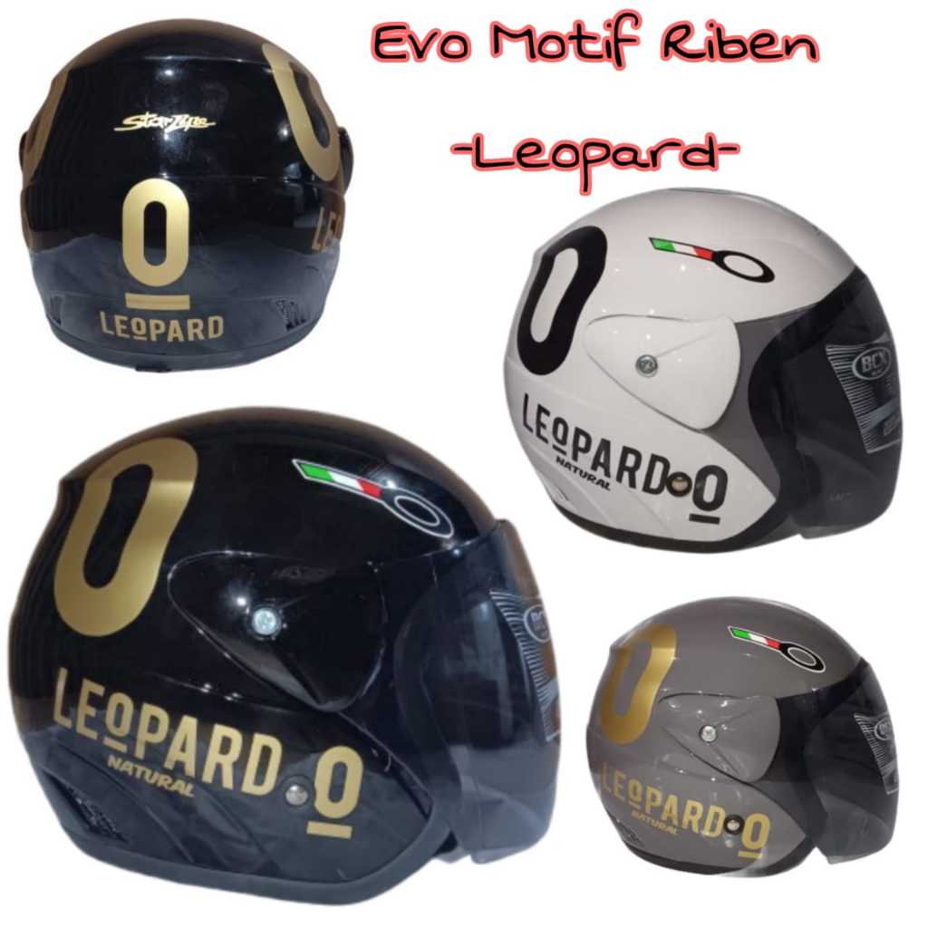 HELM REVOLUTION LEOPARD // KACA RIBEN // BCX // HELM DEWASA