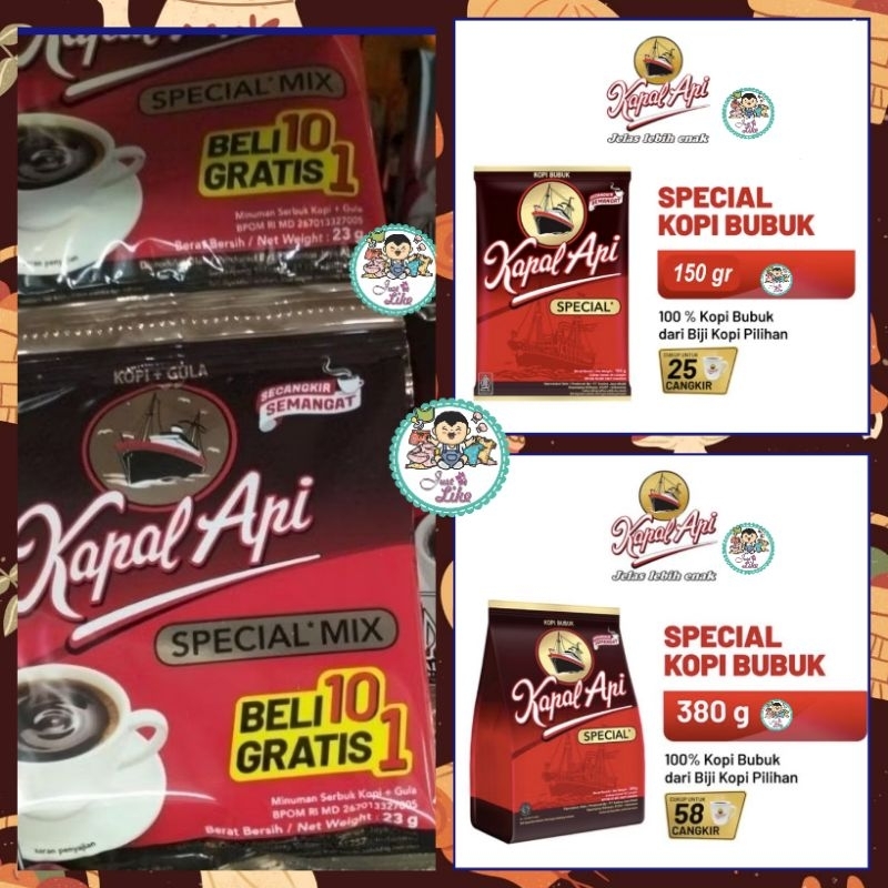 

KAPAL API Special Merah Kopi 150gr. | 380 gr | Special Mix renteng 10free1