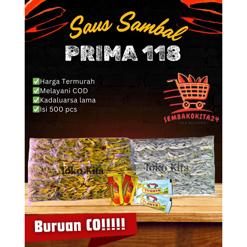 

Saos Sambal Prima Sachet 1 Ball Isi 500 Pcs @ 9 Gram