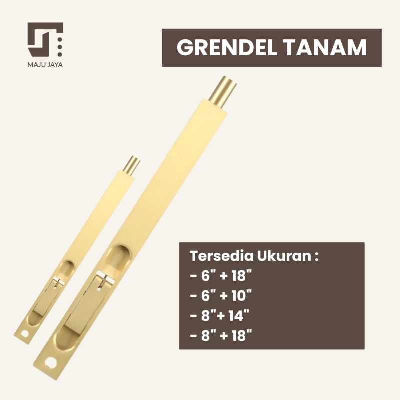 GRENDEL TANAM SLOT PINTU DOBEL / SLOT PINTU UTAMA / GRENDEL TANAM GOLD