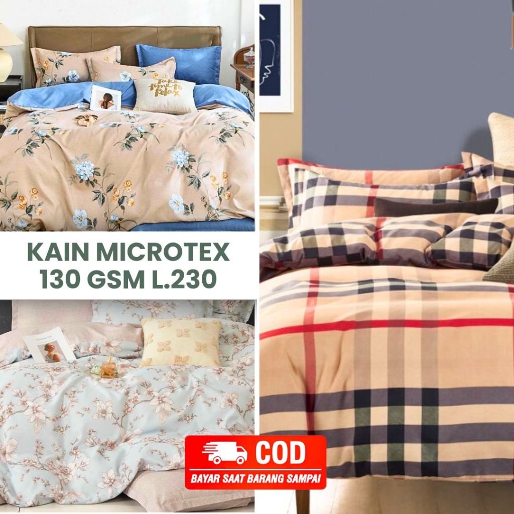 KAIN MICROPREMIUM DISPERSE 130GSM PER 50 CM TEBAL BUNGA JASMINE ROSE MINIMALIS SPEREI METERAN 230CM