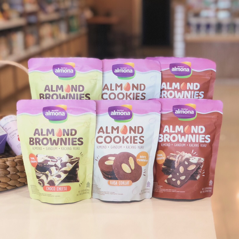 

Almona Almond Brownies Cookies Almond Healthy Snack Cemilan Sehat