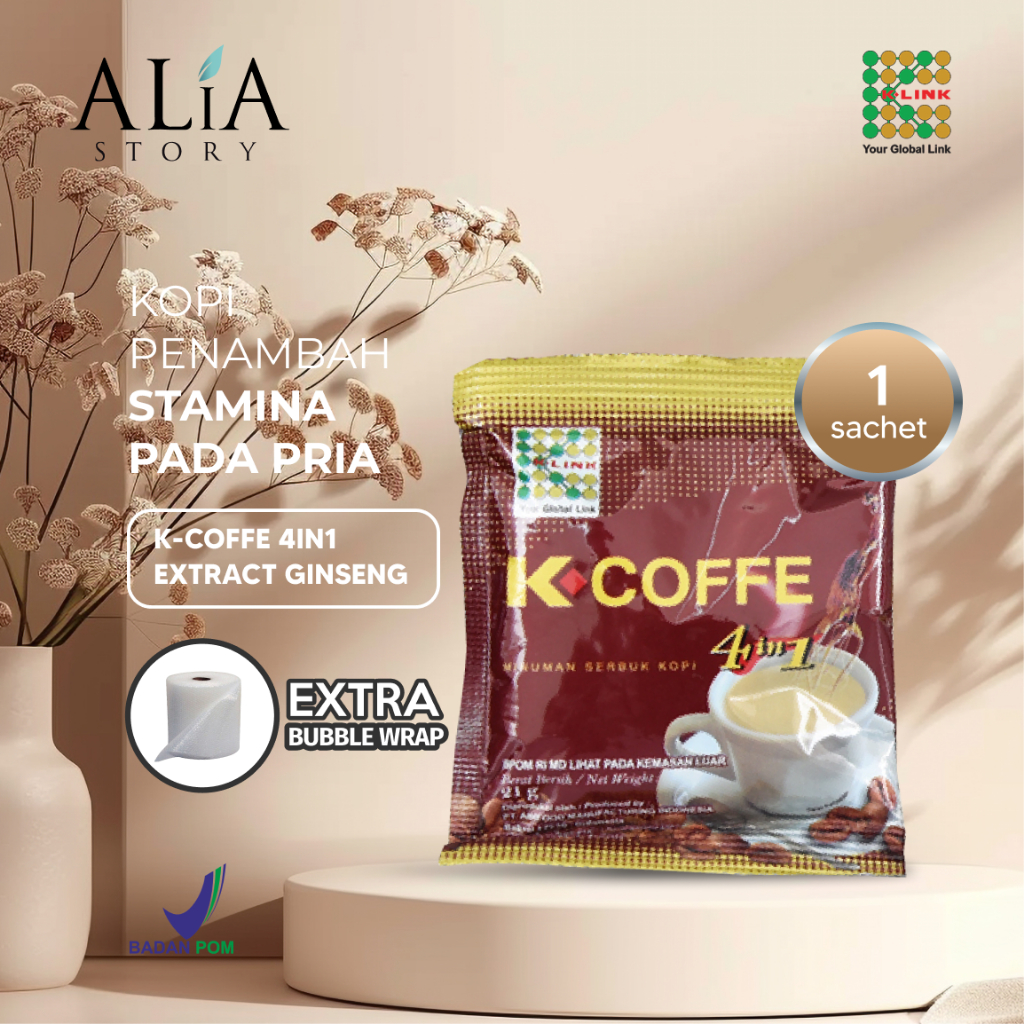 

K-COFFE 4in1 (1 Sachet) Kopi Ginseng Kopi Penambah Stamina Pria Dewasa Original K-Link