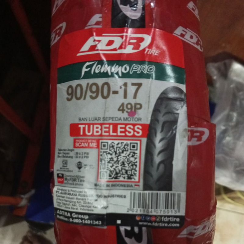 Ban Luar FDR FLEMMO PRO 90/90-17-49 1 P TUBLESS by FDR Flemo Series
