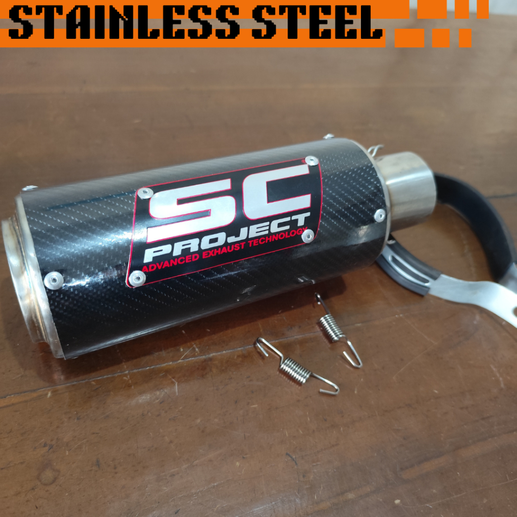 Knalpot Motor SC Project Universal Original Full Stainless Carbon Ninja250 Cbr250rr R15 Vixion Dll