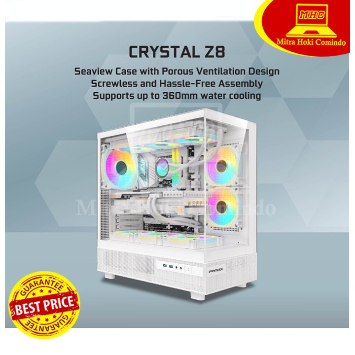 CASING PC CASING KOMPUTER GAMING FPMAX CRYSTAL Z8 WHITE CASING GAMING COMPUTER PC