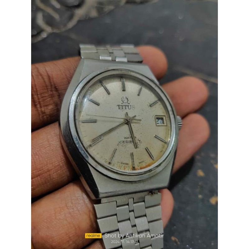 jam tangan pria titus made in swiss vintage lawas