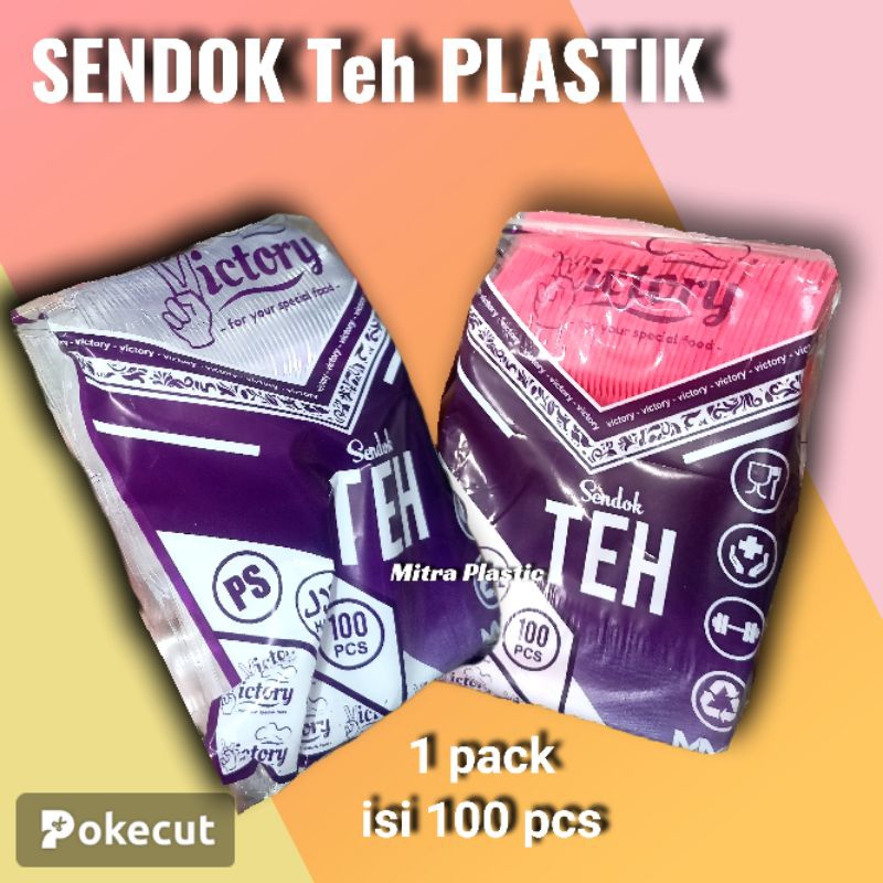 Sendok Teh Plastik - Sendok Jelly Panjang Merk Victory