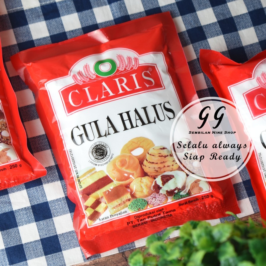 

Gula Halus Claris Merah Tabur Donat Tepung Gula Dingin 250gram / Tepung Gula Bubuk Icing Sugar CLARIS MERAH