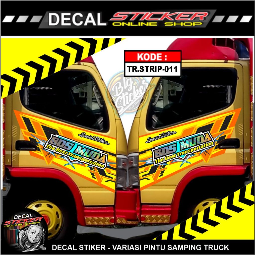 DECAL TRUCK CANTER STICKER PINTU TRUK MOTIF GLOWING
