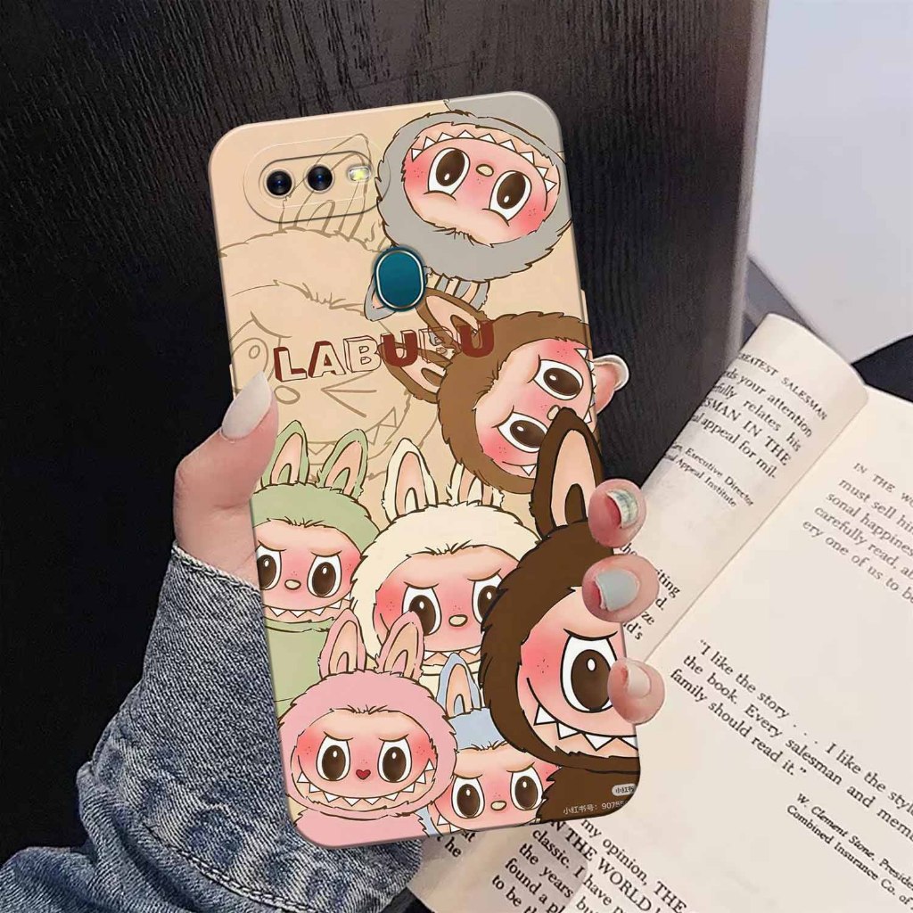 Softcase HP Oppo A5s / A7 / A12 / A11K - Motif Karakter Labubu - Silikon Case, Case Karet, Kondom Ca
