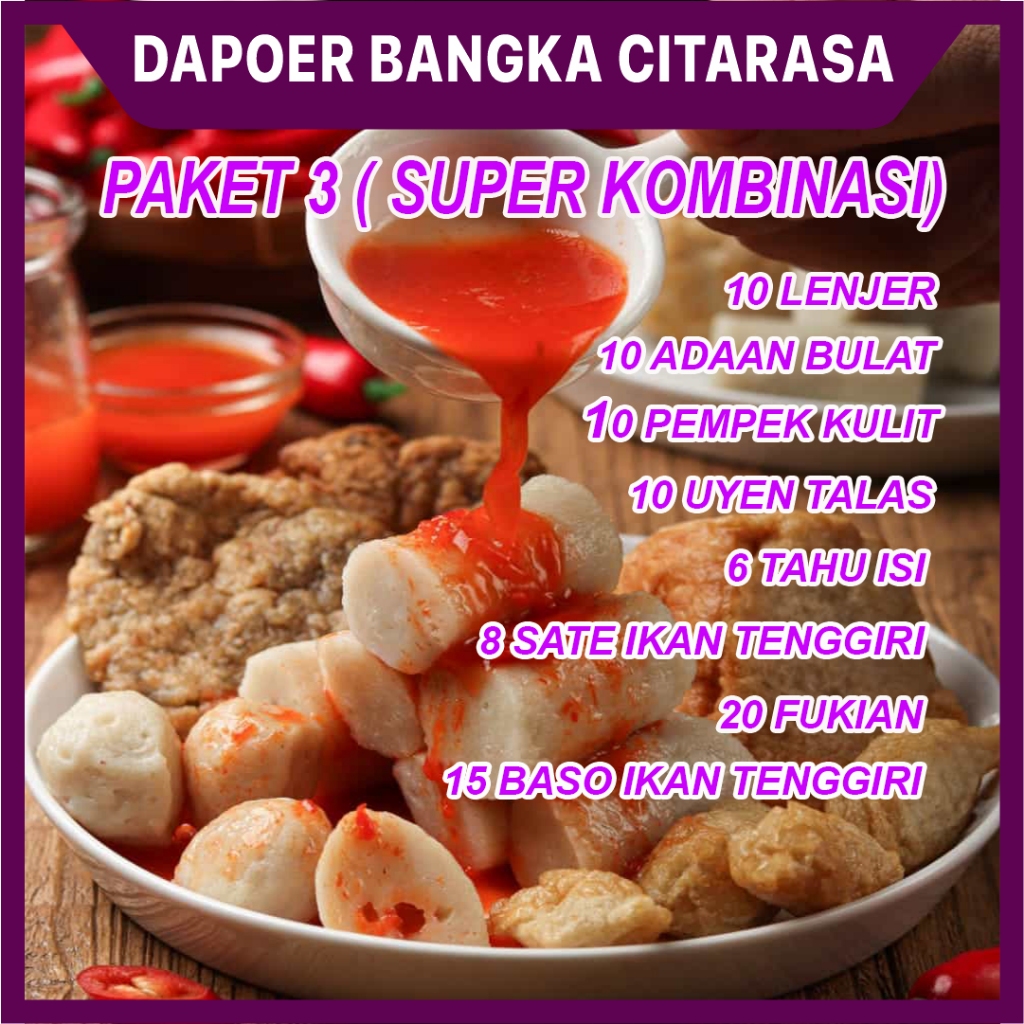 

Pempek bangka paket super kombinasi spesial 1