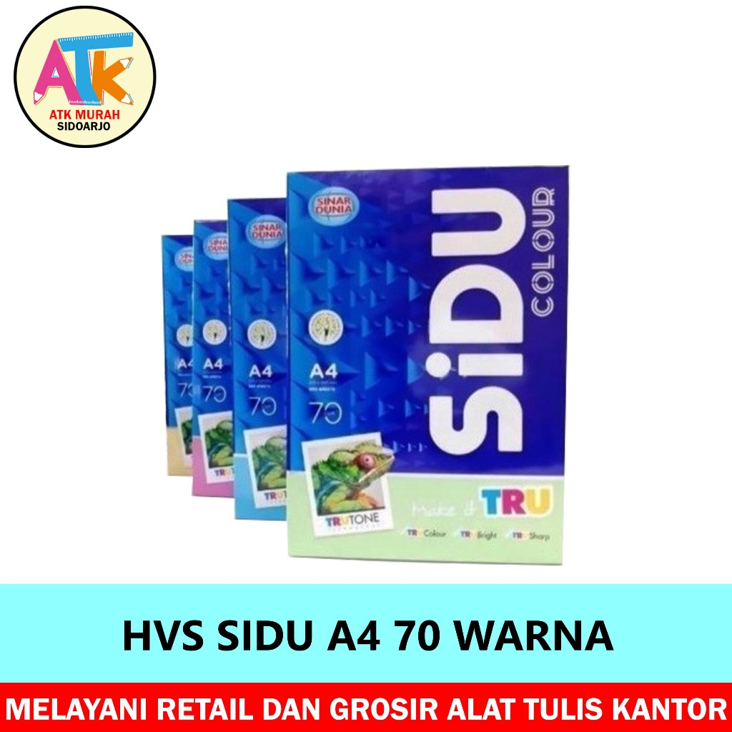 

KERTAS HVS A4 70Gsm SIDU WARNA