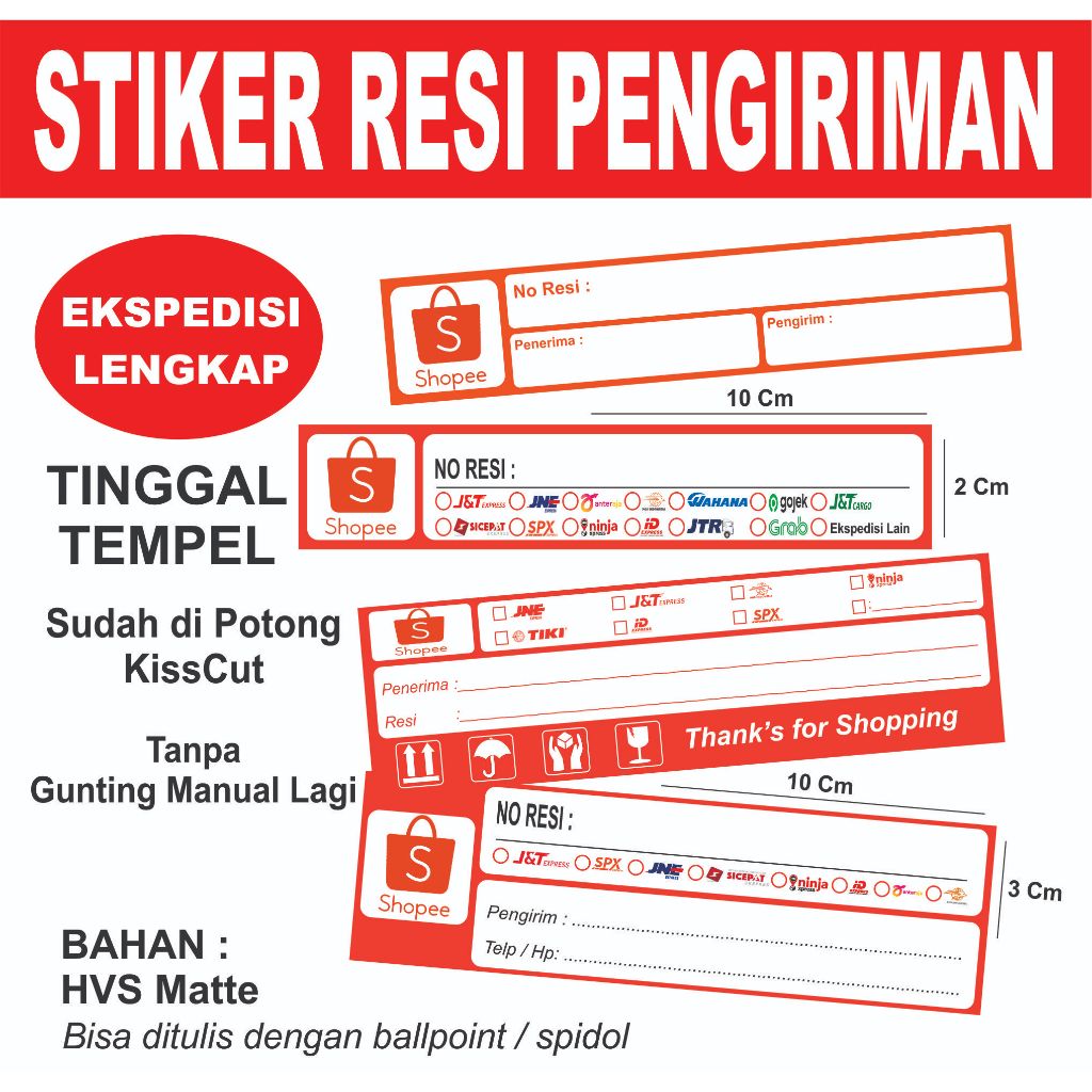 

100PCS LABEL RESI PENGIRIMAN / LABEL STICKER PENGIRIMAN / LABEL ALAMAT PENGIRIMAN TINGGAL TEMPEL