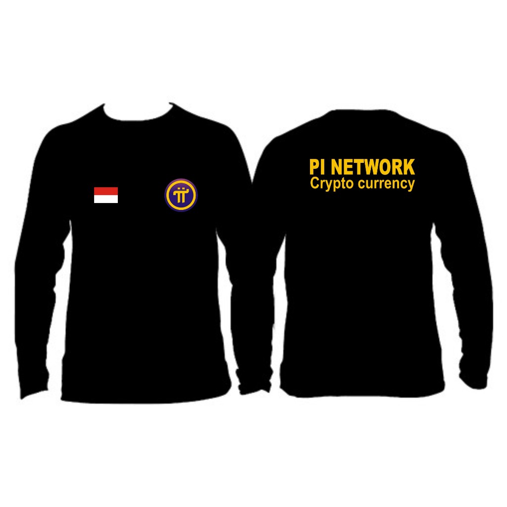KAOS PI NETWORK CRYPTO INDONESIA LENGAN PANJANG BISA COD PRIA WANITA UNISEX