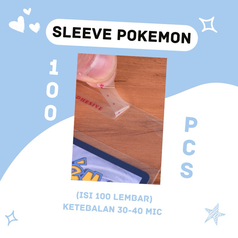 (100 PCS) Plastik Kartu Pokemon Sealed / Sleeve Kartu Pokemon Sealed Perfect Fit