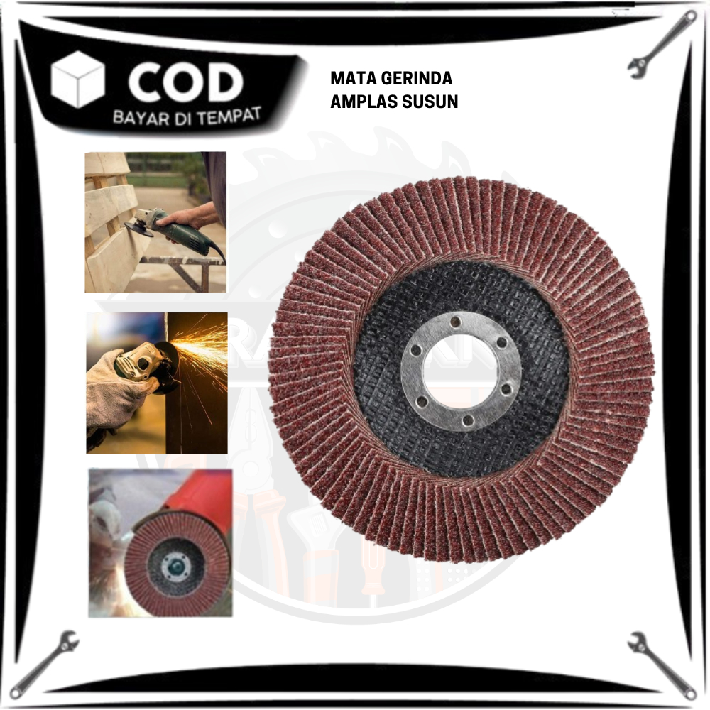Amplas susun Gerinda 4 inch / Amplas Kayu gerinda Bulat / Flap Disc Gurinda Amplas 4"