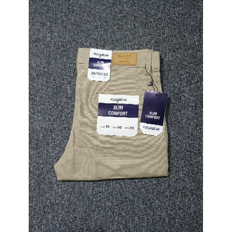 Pull And Bear Celana Chino Panjang Pria Slim fit Original