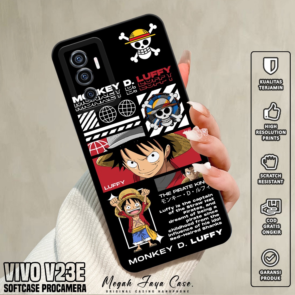 Softcase Hp VIVO V23E - Case Hp VIVO V23E Motif ONE PIECE - Softcase Pro Camera - Silikon Hp VIVO V2