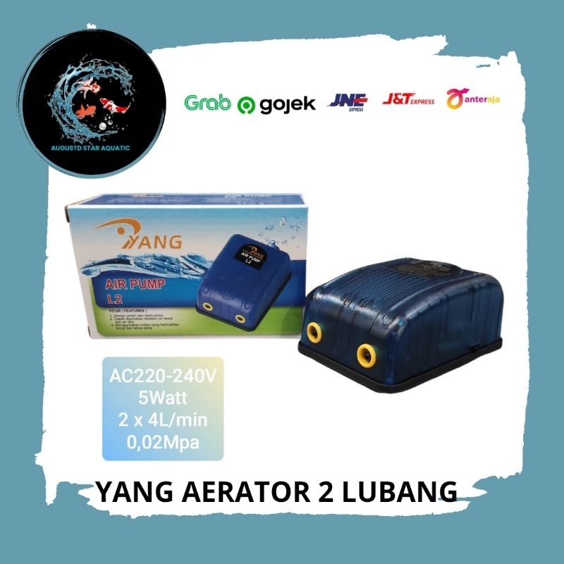 Airpump YANG Aerator Aquarium 2 Lubang