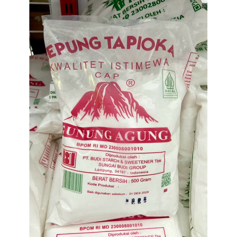 

Tepung tapioka cap Gunung agung 500g | Sagu 500g