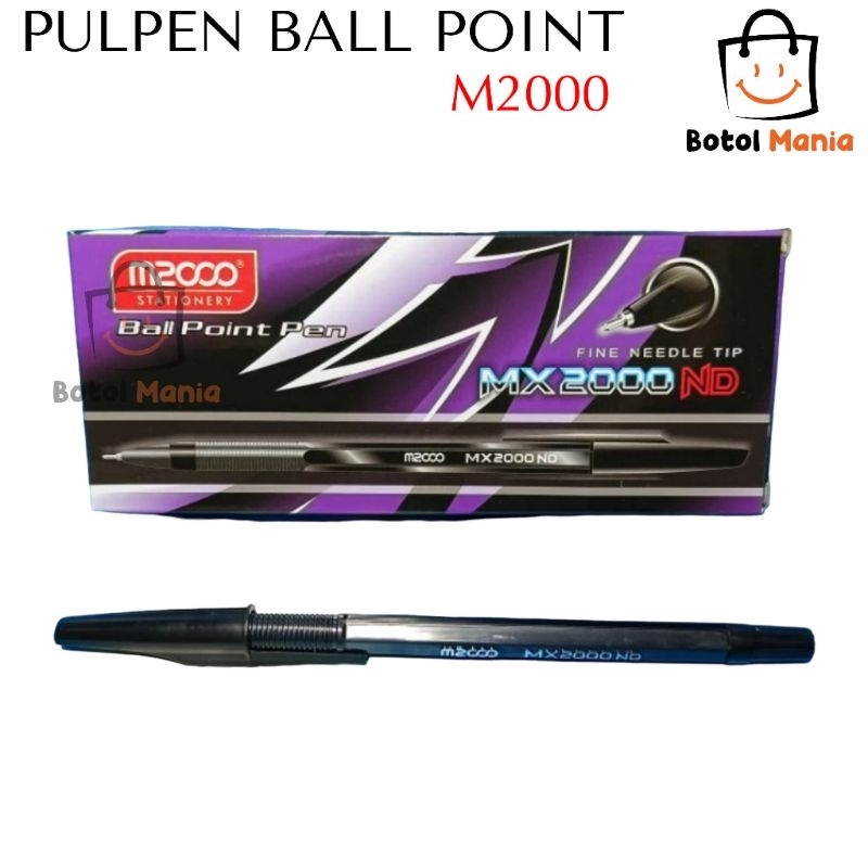 

(12 pcs) pulpen murah m2000 Hitam / pena balpoin mx2000