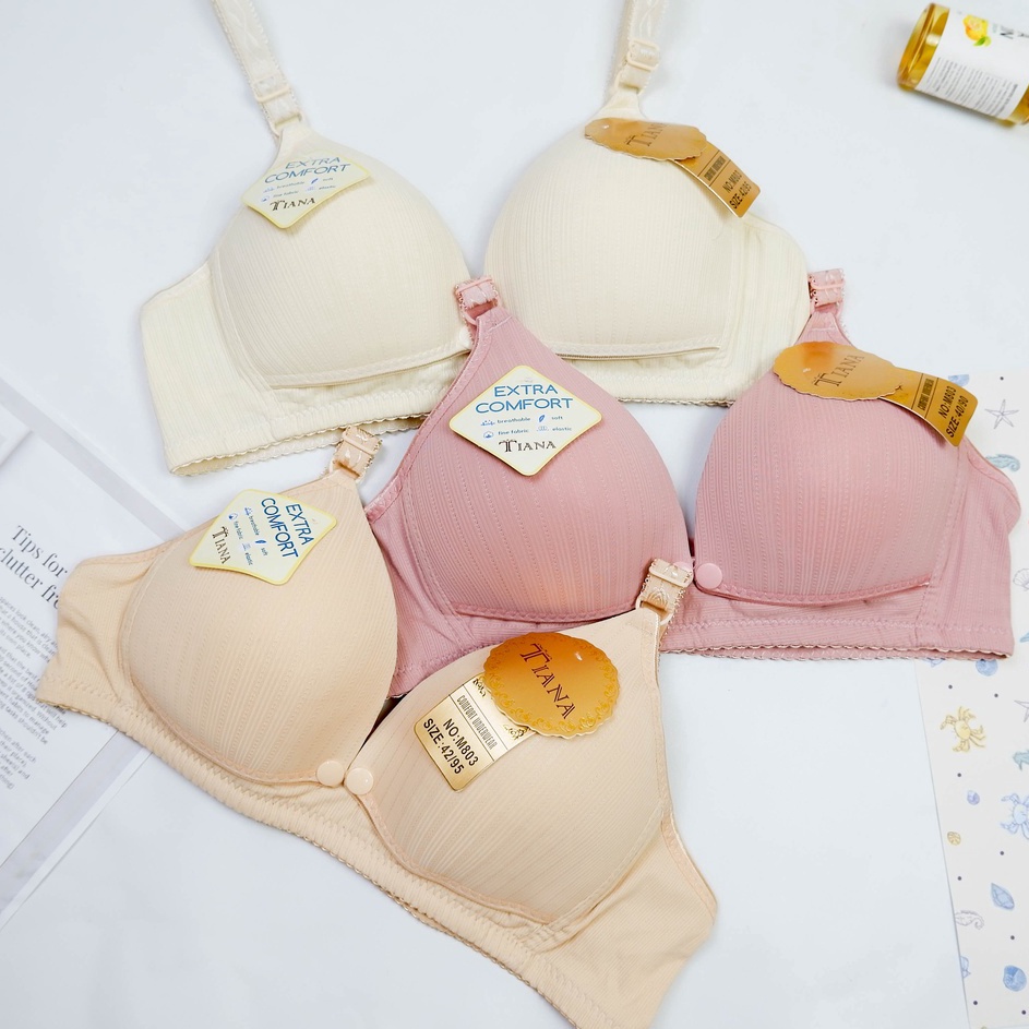 Diskon Sylle  Bra Bh Menyusui Tanpa Kawat  Maternity Bra  Nursing Bra Motif Salur TIANA M83