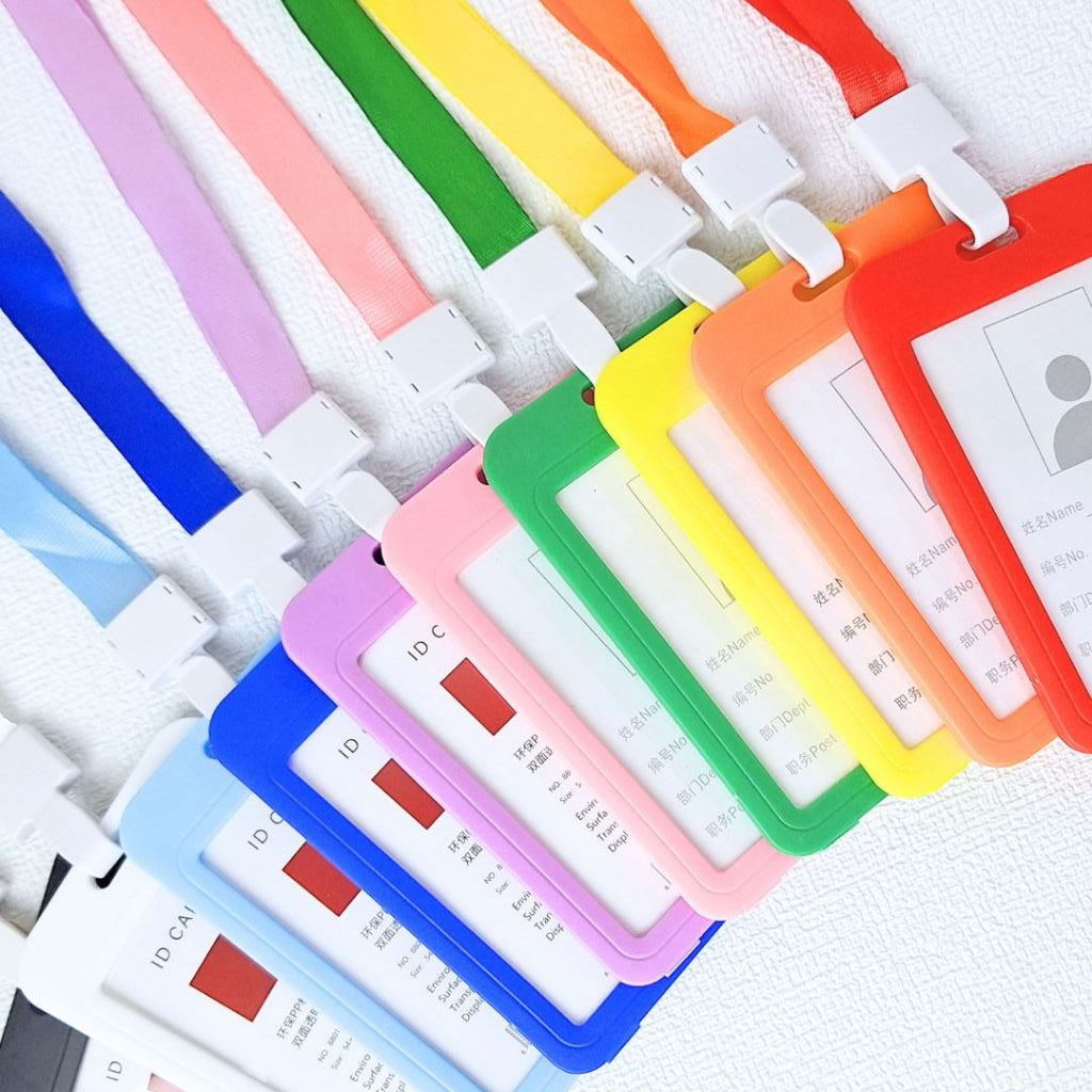 

ColorTAG NAME TAG ID CARD + TALI warna komplit Bahan Plastik Lanyard Tanda Pengenal Kartu Nama