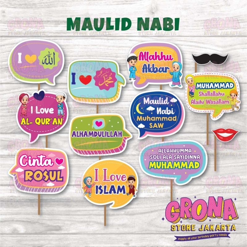 ACC Photobooth Maulid nabi / Aksesoris Foto Maulid Nabi / Photo Props Maulid Nabi