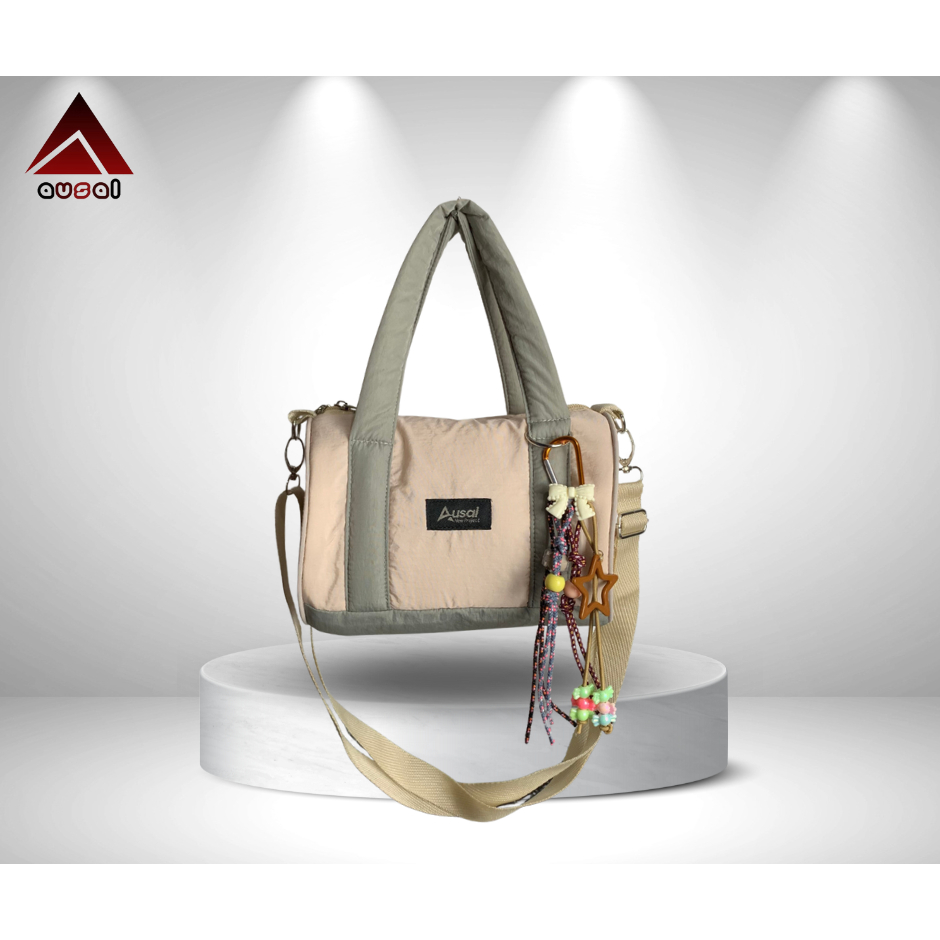 AUSAL - TAS SLEMPANG WANITA MINI DUFFLE BAG WATERPROF TAS BAHU WANITA BULAT BLUSHPINK KEKINIAN