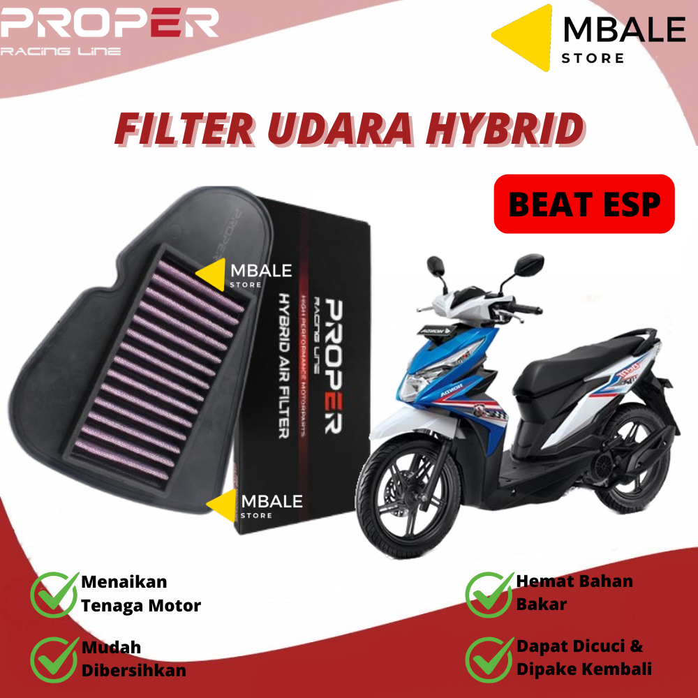 Filter Udara Proper Beat FI Beat Esp Original Hybrid Air Filter Proper Racing Line