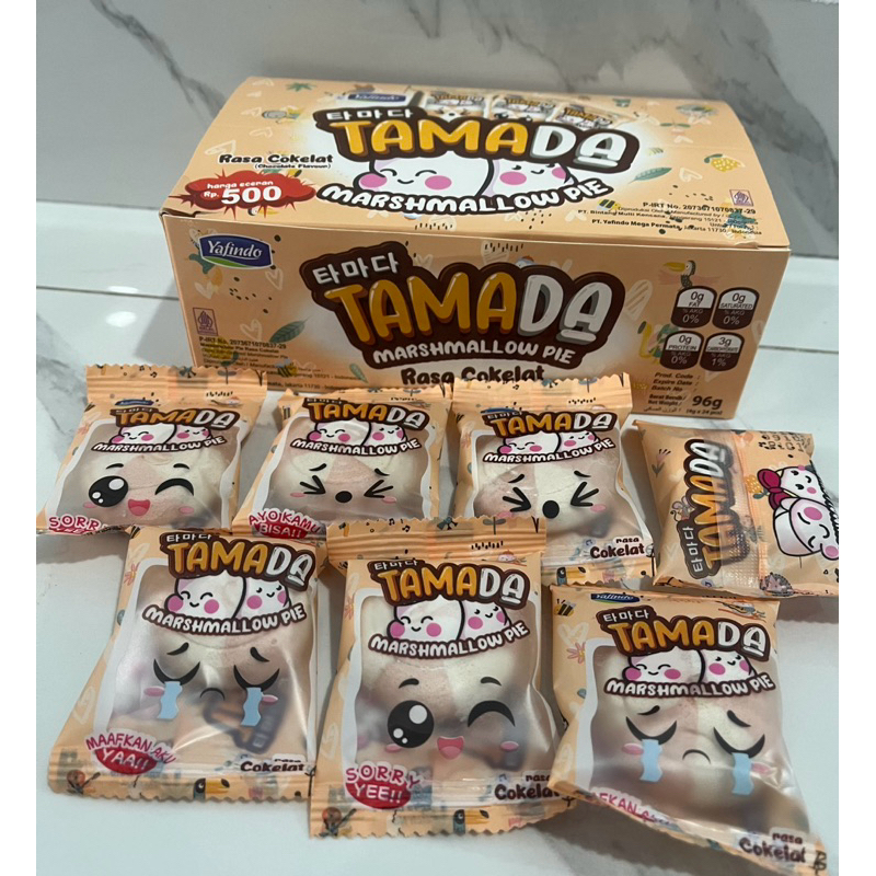 

TAMADA MARSHMALLOW PIE RASA COKELAT 1 BOX ISI 24 PCS @4gr