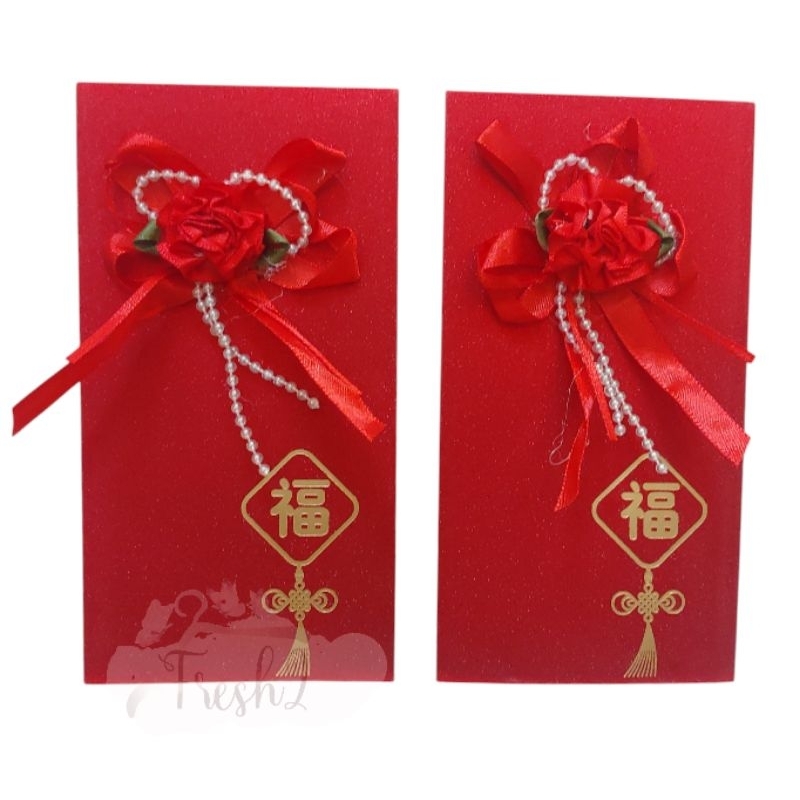 

angpao imlek fu bunga panjang isi 2 terbaru / angpao imlek terbaru