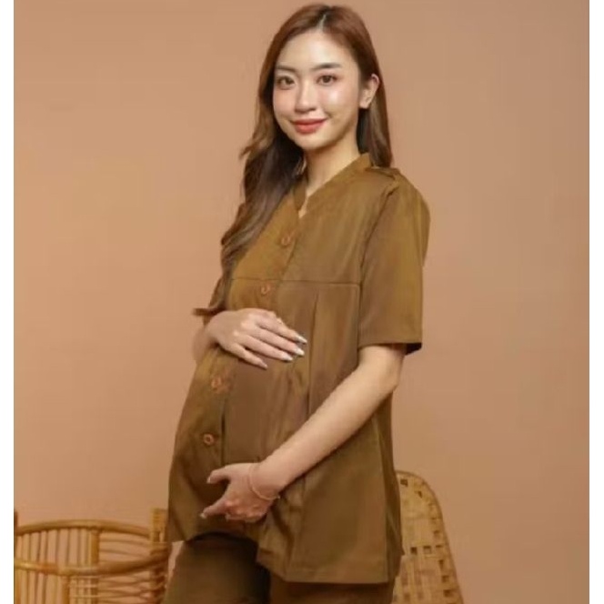 KP8 Baju Pemda Hamil Lengan Pendek  Seragam Pemda Hamil Lengan Pendek  Baju Dinas PDH PNS Hamil Leng