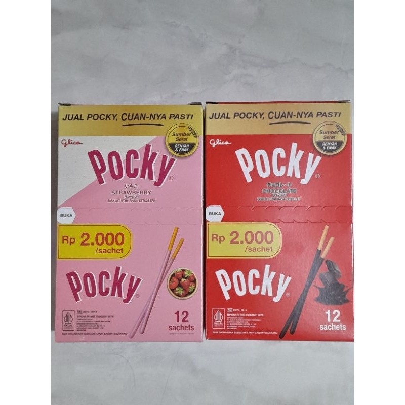 

Glico Pocky Sachet Choco Stick Biscuit 144g (12gx12sachet)/Strawberry Stick Biscuit 132g(11gx12sachets)