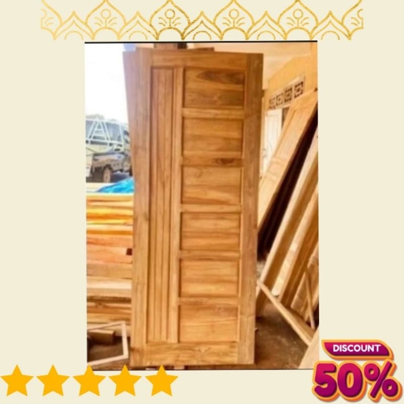 Redy Stok Daun Pintu Rumah Motif Kotak Tangga Pintu Kayu Minimalis