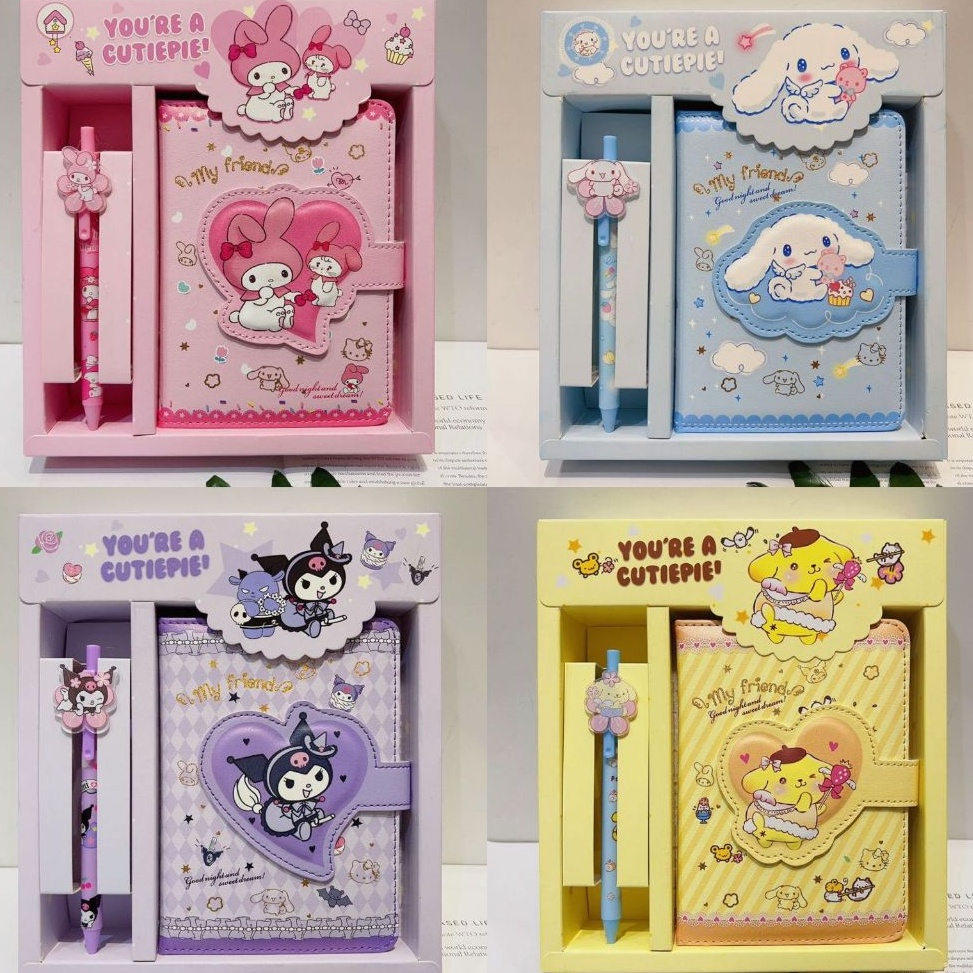 

Model Baru Notebook kuromi Aesthetic 2in1 Notebook Mini Buku Tulis Diary Notebook Sanrio Cute Buku Jurnal Kuromi cinnamorol Pompompurin Hello Kitty Melody F84