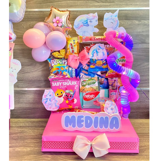 Ready mading snack tower ulang tahun anak instan murah lucu kue jajan ultah