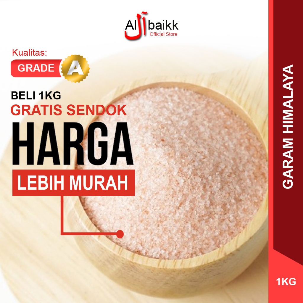 

[PREMIUM] GRATIS SENDOK Garam Himalaya 1KG Himalayan Pink Salt Alami Natural