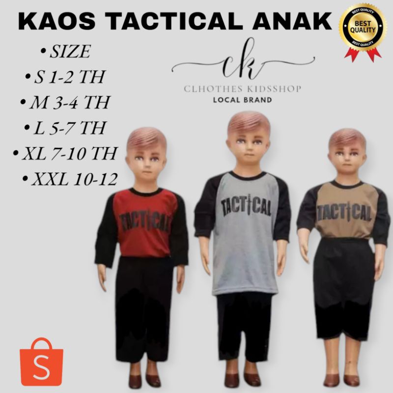 Baju kaos tactical anak lengan pendek Kaos Tactical Anak Trendy bahan tebal berkualitas termurah