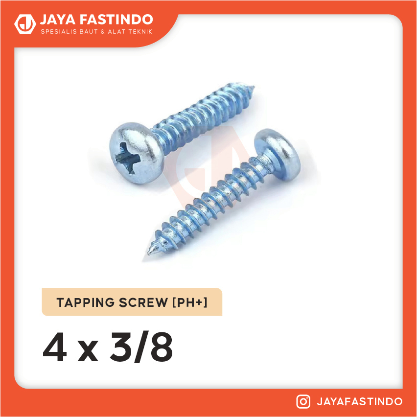 [GROSIR] TAPPING SCREW PH 4x3/8" / TAPPING SCREW PAN HEAD 4x3/8" / SEKRUP JP / BAUT SEKRUP / SEKRUP 