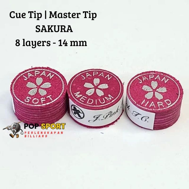 *SAKURA Cue Tip 14mm | Master Tip  Billiard 8 layers*