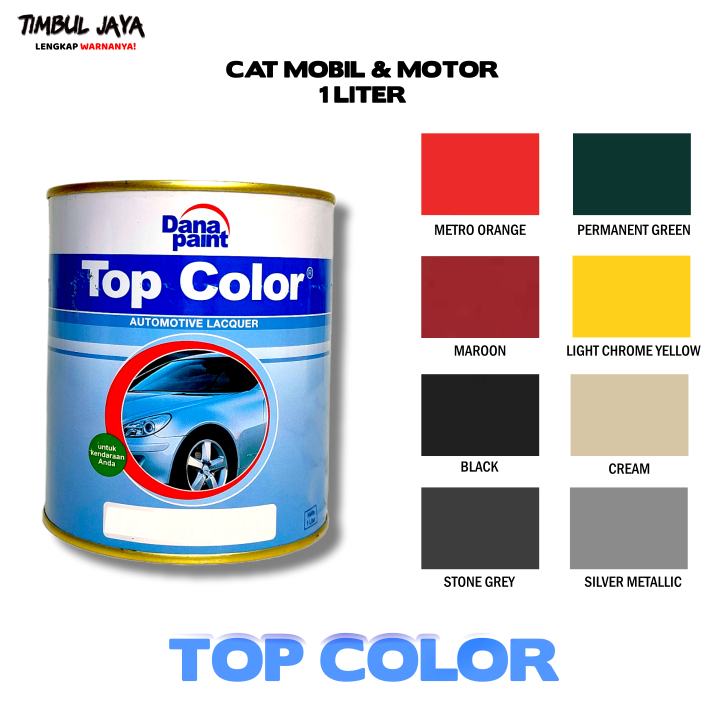 Cat Duco Black Doff 1 liter Top Color / Cat Hitam Dop Kendaraan / Cat mobil Hiotam Doff / Cat Motor 