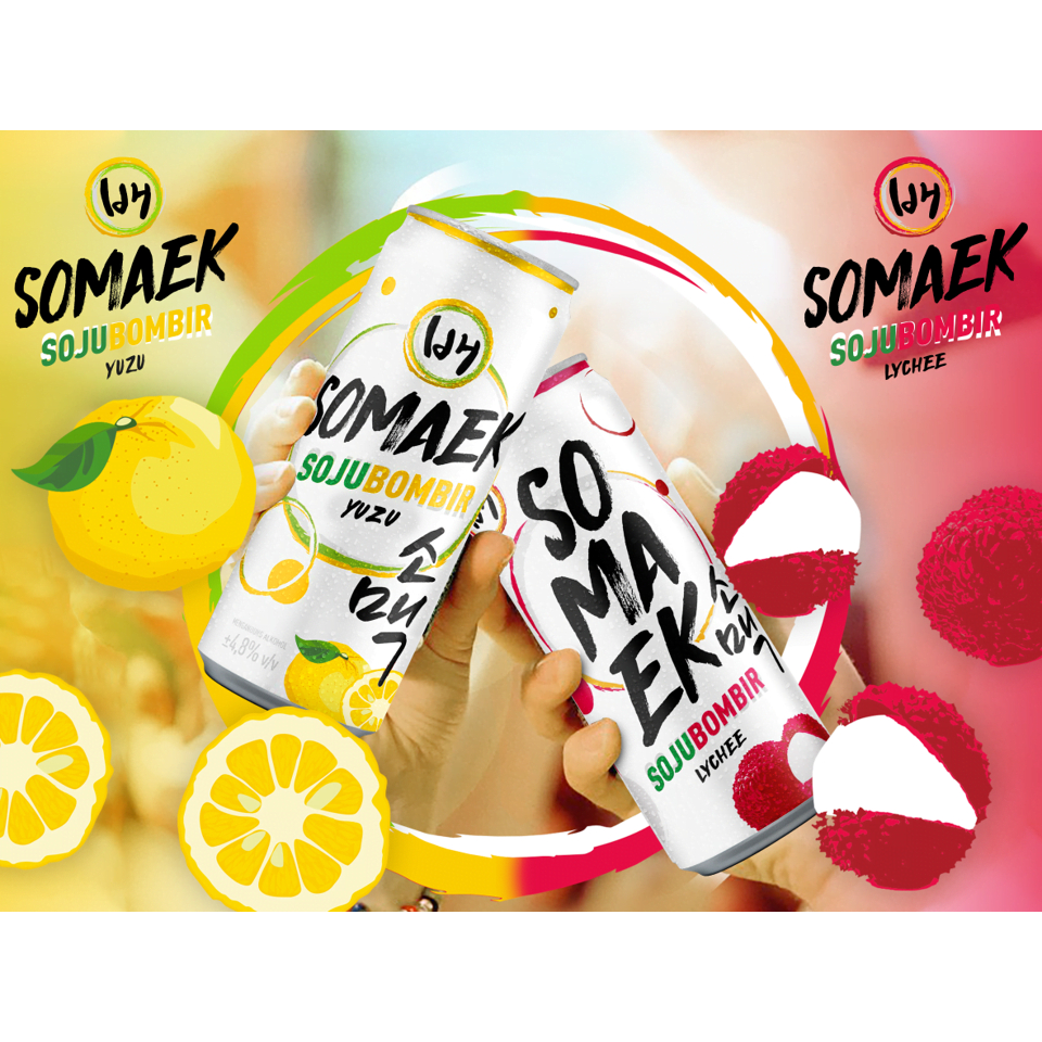 Premium Somaek  Drink Varian Leci & Lemon - 320 ml