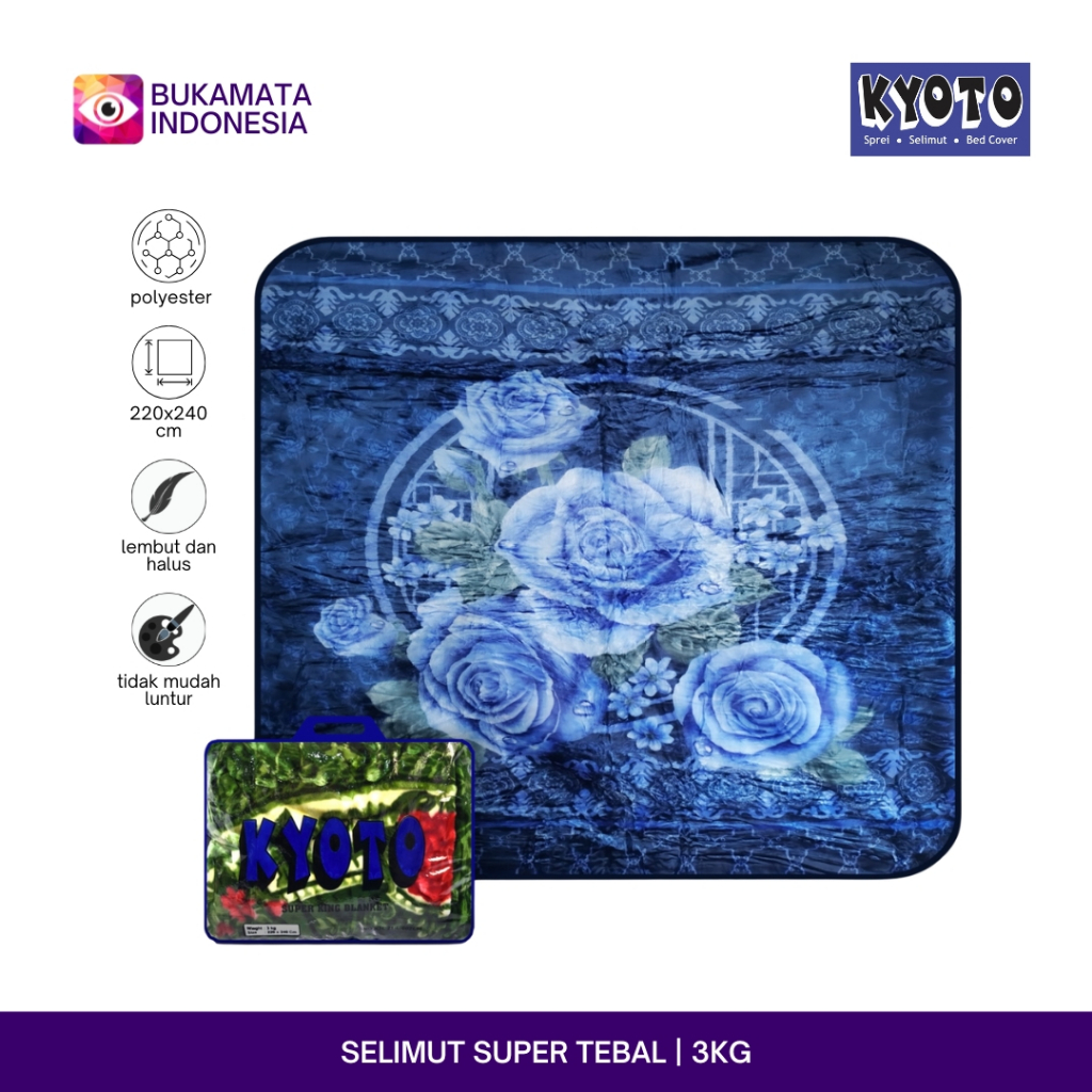 Kyoto Selimut Lembut Super Tebal Premium 3kg / 220x240cm