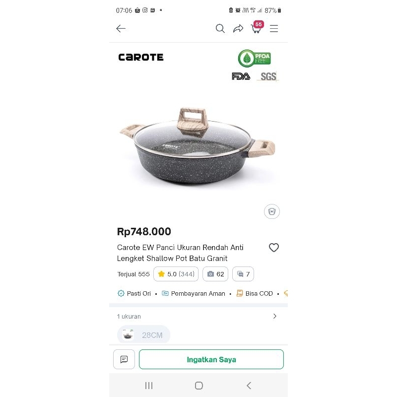 CAROTE NEW Casserole Panci Wok