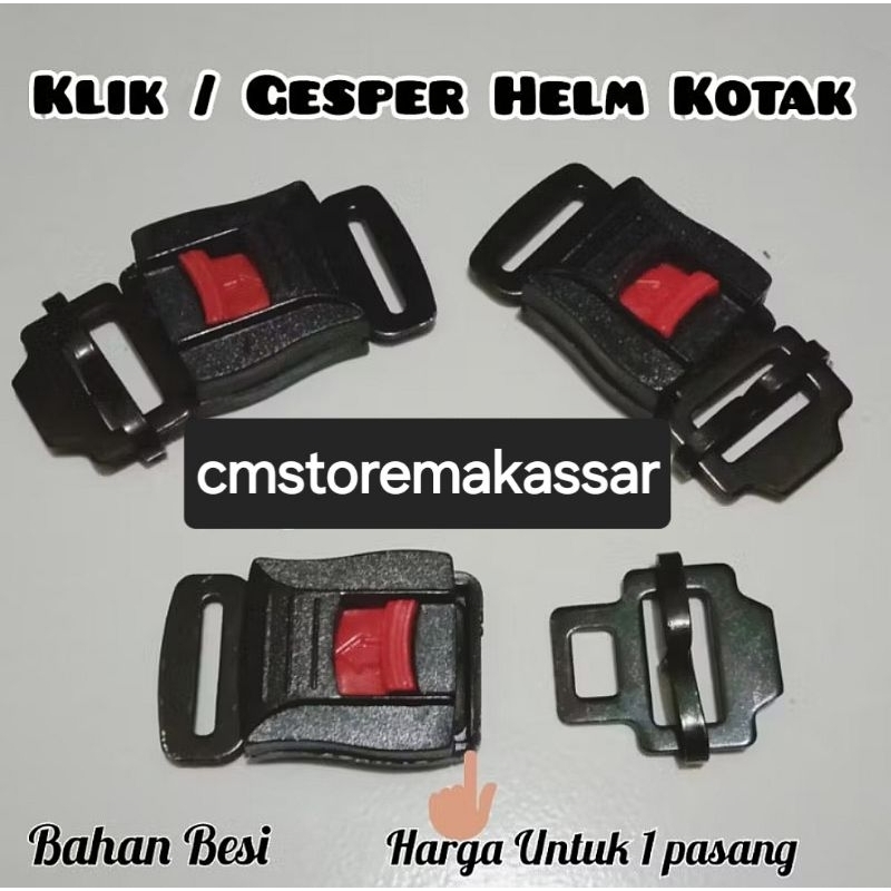 Gesper Helm Kotak Klik Universal Pengunci Tali Klik Cetekan Helm Pengait Kunci Helm