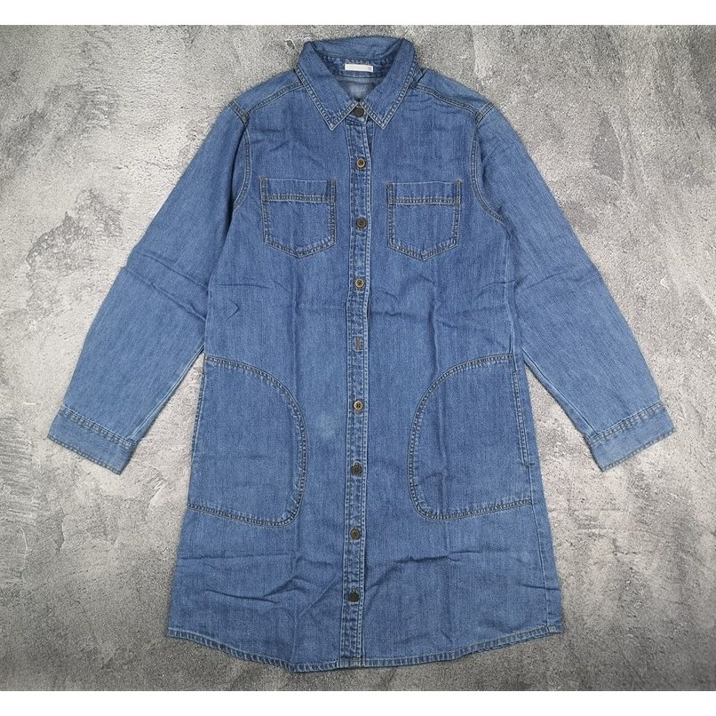 Kemeja Tunik Remaja GU by UNIQLO Denim Shirt