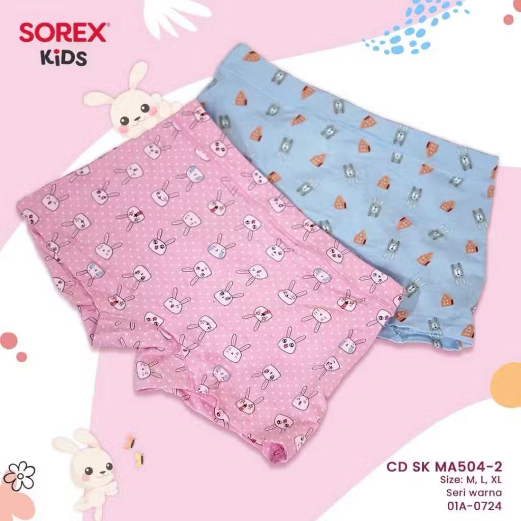 SOREX KIDS | Celana Dalam Boxer Anak Perempuan Art MA 504-2 / CD Cewek USIA 2 s/d 10 Tahun